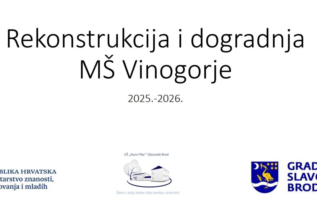 OBAVIJEST – NAJAVA REKONSTRUKCIJE ZGRADA OŠ “ĐURO PILAR”SLAVONSKI BROD